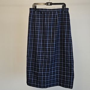 Sag Harbor Woman Blue Gingham Maxi Skirt Size 16W